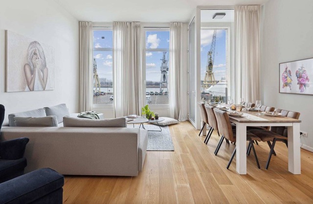 Bright waterfront apartment