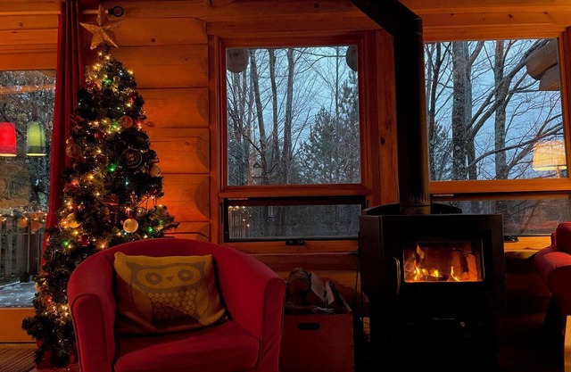 Cabane du Hibou - Wood fireplace - Mont Owl's Head