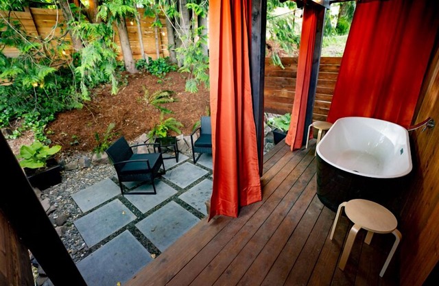Cottage 4 is a newly built A-frame that sleeps 4.