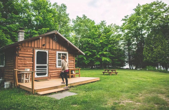 Cabaña en lago privado (sin acceso público)