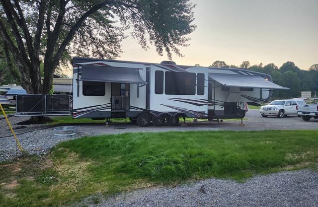 Camper on campsite