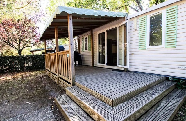 Camping Domaine du Cros d'Auzon **** - Mobile Home Premium 4 Rooms 6/7 People Air Conditioning + TV