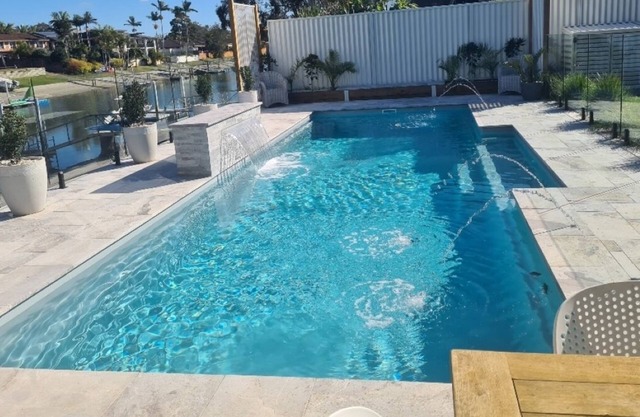 Canal Waterfront Retreat Hosts 10 Pool & Spa