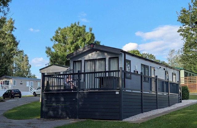 Caravan at Ashbourne Heights Holiday Park in the Peak District National Park