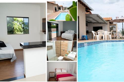 Casa com piscina vista para lago, 03 quartos confortáveis