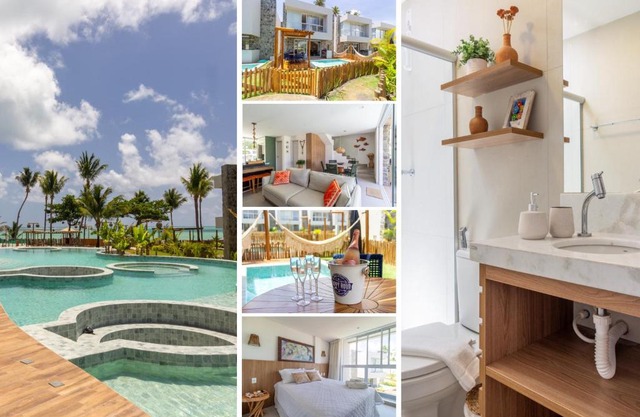 Casa Sun Milagres - Casa com 4 suítes - À 150m da beira mar - 100 climatizada - Dentro de Condomínio com estrutura de Resort - Piscina - Jacuzzi - Academia -Playground etc - Localizada na Praia do Marceneiro