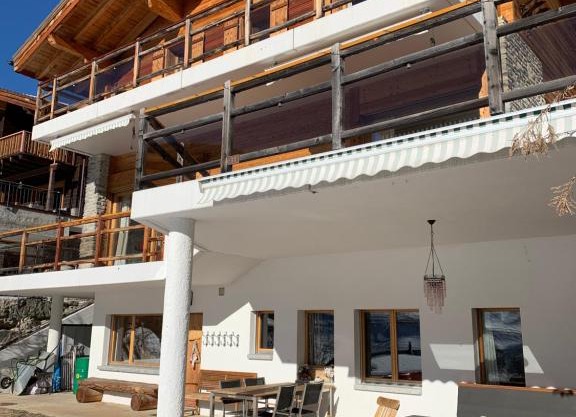 Chalet Fleuris ground floor with garden sauna terrace and Alps view