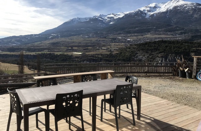Chalet Gîte de France, sleeps 6, with large panoramic terrace.