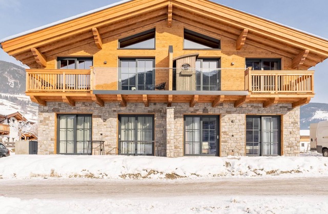 Chalet with electric fire and magnificent mountain panorama