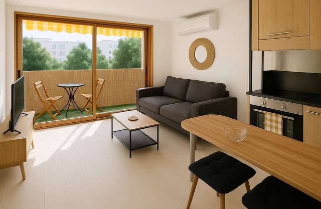 Charming f2 apartment with exterior