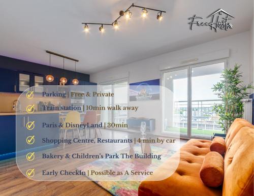 Chic & Cosy - Private Parking - Between Paris & DisneyLand - 5min TrainStation, Big Mall