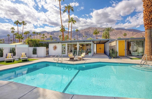 Chic Palm Springs retreat with pool, spa, and mountain views