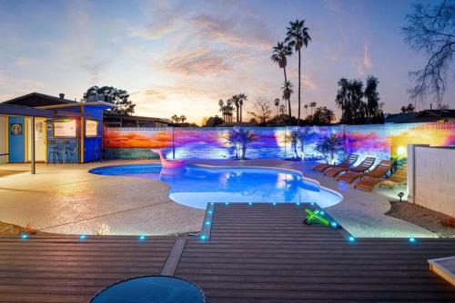 Coastal Retreat Home - Festive Deck with Pool & Beach Bar