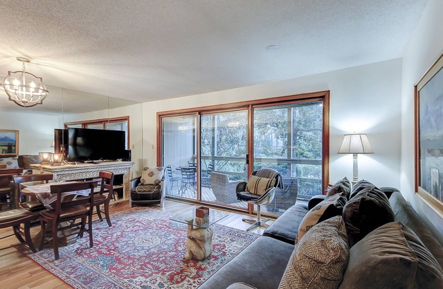Comfortable ground-floor condo with enclosed patio, washer/dryer, & AC