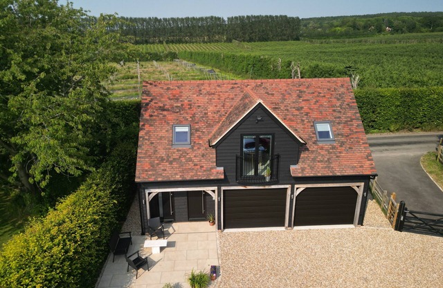 Contemporary apartment amidst orchards and vineyards in the Garden of England.