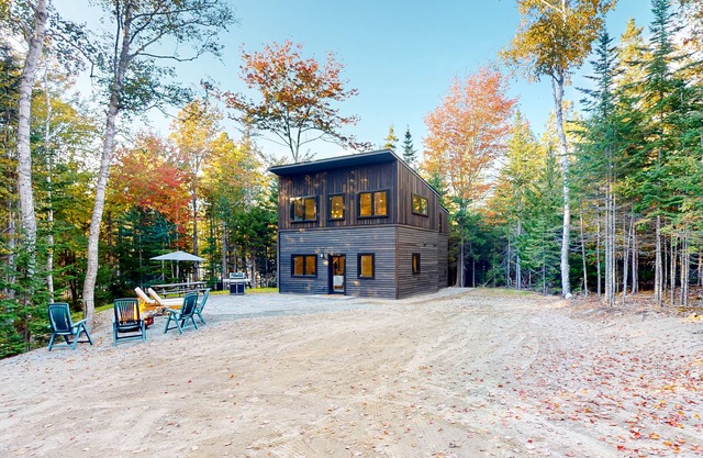 Contemporary retreat with grill, firepit, & patio - walk to beach