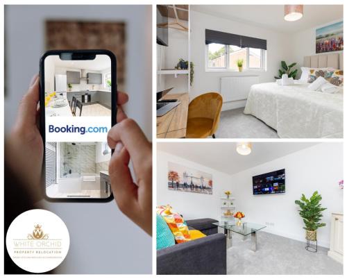 Contractors 3 Bed 2Bath House Free Off Street Parking for 2 Cars WiFi Stevenage Self Catering Sleeps 5 Guests By White Orchid Property Relocation
