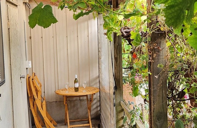 Cosy unit under the vine with separate bedroom and toilet.