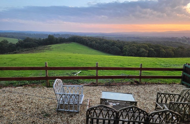 Cottage Farm Stay in a converted barn. Stunning views of the Yarra Valley.