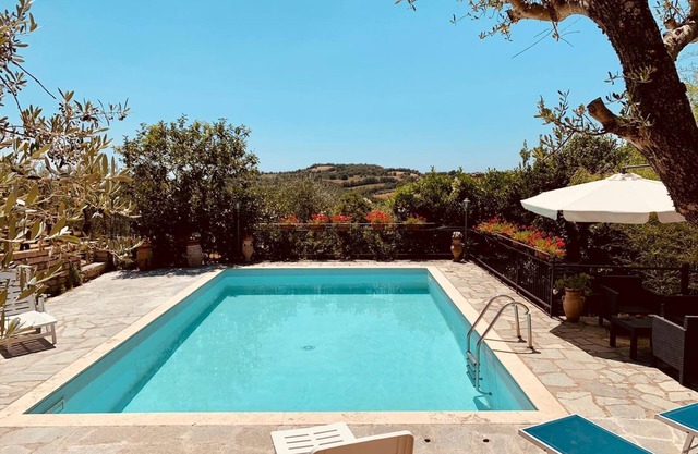 Country villa with swimming pool large garden and panoramic view of the hills