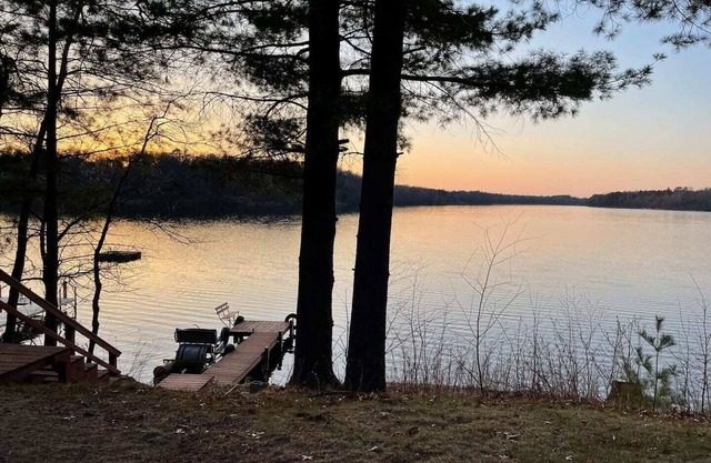 Cozy Cabin on Bashaw Lake w/ dock, kayaks, and firepit.