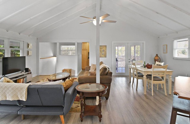 Cozy Getaway with a Wrap-Around Deck, Gym, Pac-Man, and more!