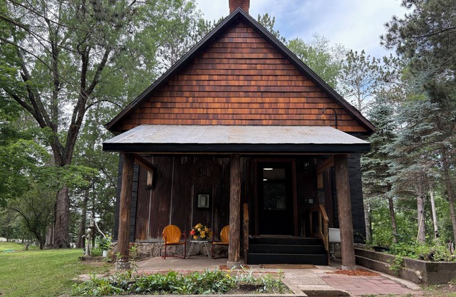 Cozy Lake Cabin in Restored 1894 Schoolhouse—Perfect Escape.