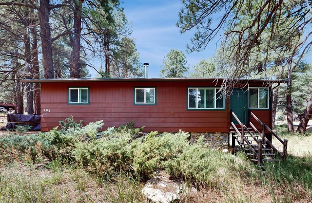 Cozy woodland with fireplace & patio, near trails, Flagstaff & national forest