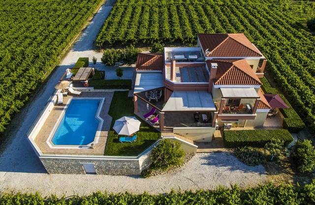 Cretan Vineyard Hill Villa | piscina privada, vista panorámica, hermoso viñedo