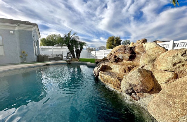 Custom home with heated pool!