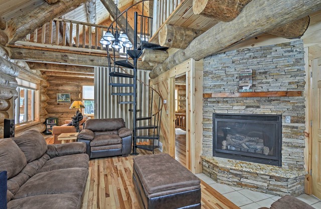 Log Cabin personalizado con cubierta y 45 acres de Pine River.