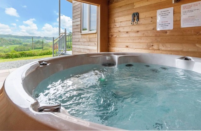 Tyncoed es una cabaña de madera hecha por artesanos en un entorno idílico en un país muy tranquilo y privado.