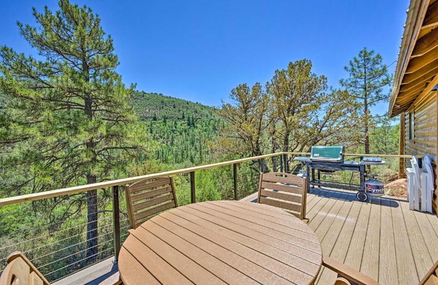 Deck and Mogollon Rim Views Secluded Payson Cabin