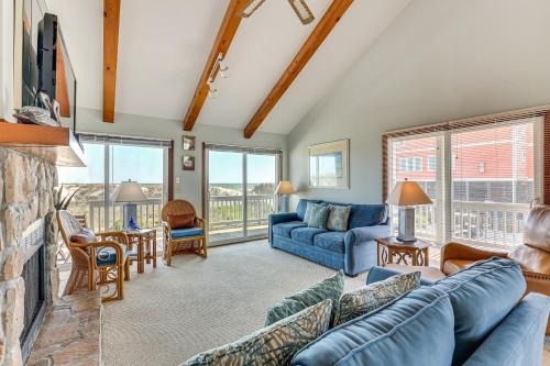 Deck and View Oceanfront Oasis in Oak Island!