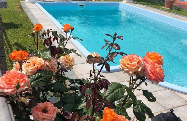 Villa con piscina y una vista panorámica del lago de Lugano
