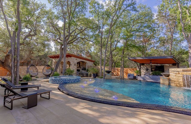 Relax, Entertain, & Unwind in Style at This Luxury Designer Hill Country Oasis