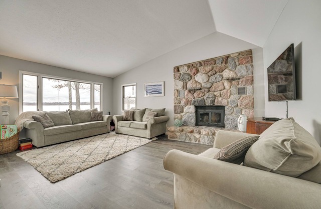 Dock & Views: Lake Mitchell Home in Cadillac!