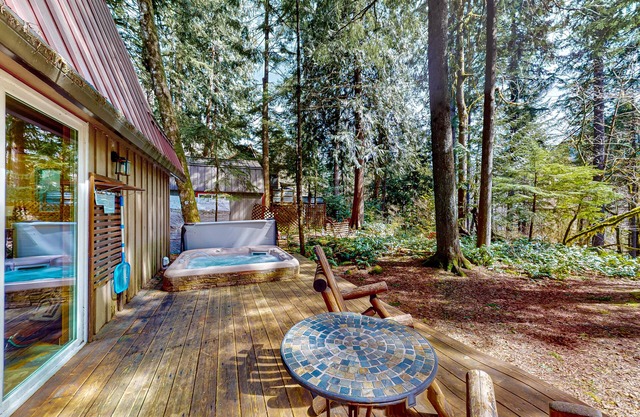 Dog-friendly cabin with a hot tub, wood stove, board games, grill, and W/D