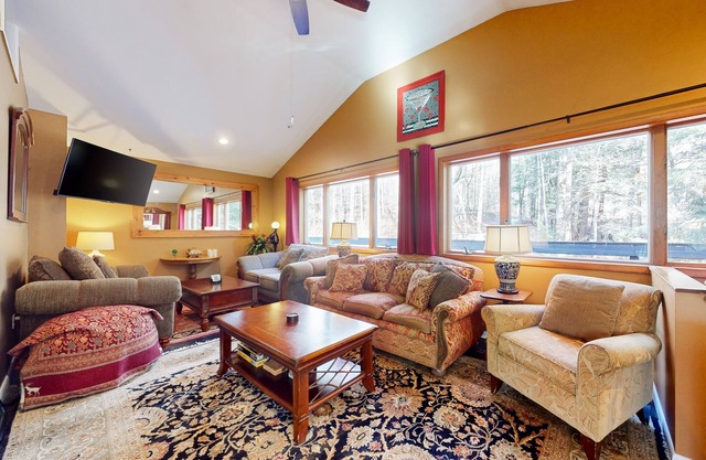 Dog-friendly forest home on 2.6 acres with hot tub, EV charger & woodstove