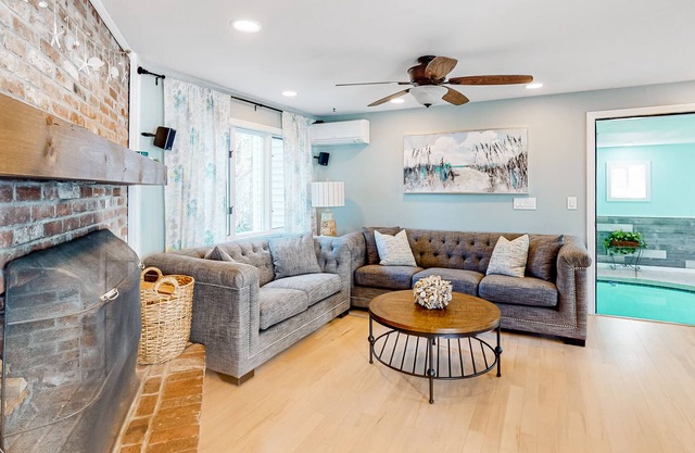 Dog-friendly Hampton house w/private heated pool, hot tub, and coastal finishes