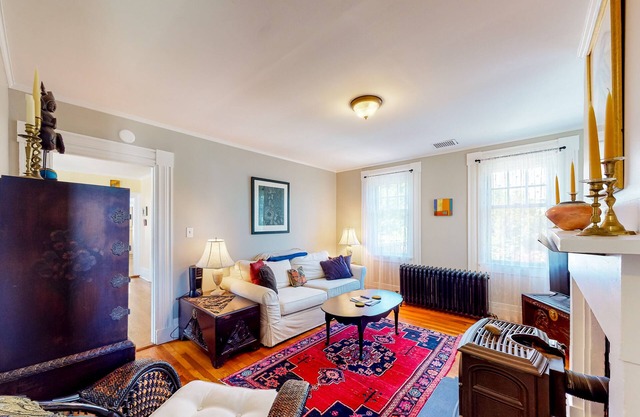 Dog-friendly home 1 block from beach with firepit, amazing ocean views, & office