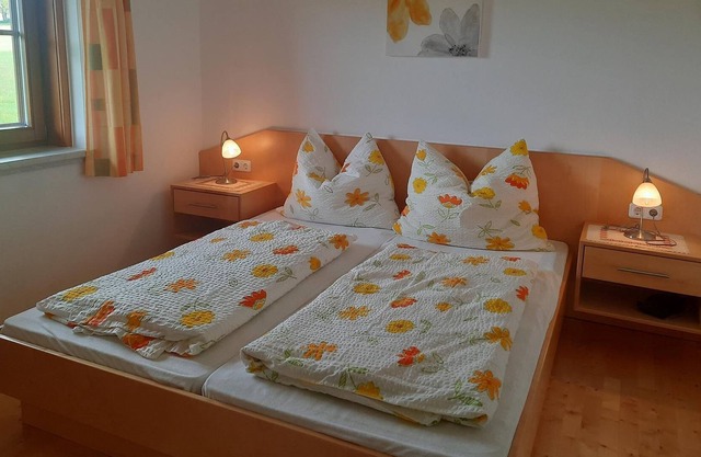 Doppelzimmer, Dusche, WC, Bergseite - Pension Hecher