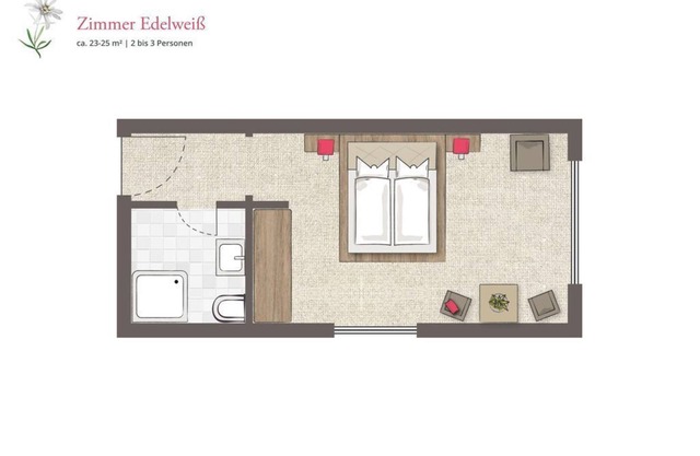 Dreibettzimmer "edelweiss" ab 6 ÜN Winter - Hotel Almrösl