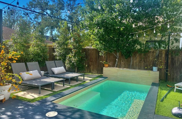 Eco-friendly oasis with a pool