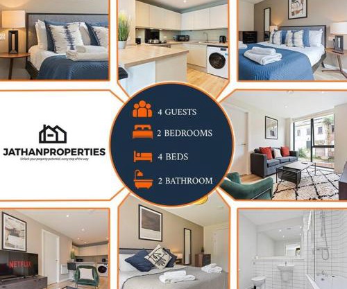 Elegant 2BR Retreat - City Centre & Secure Parking