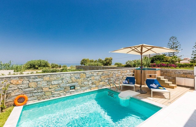 Elegant Rethymno Villa | Villa Doma | 2 Bedrooms | Beach Front | Private Outdoor Swimming Pool and Hot Tub | Pigianos Kampos