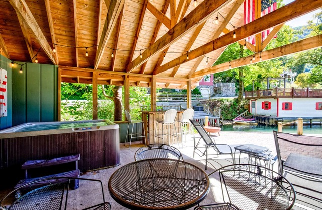 Enchanting home with fireplace, balcony, hot tub, & washer/dryer