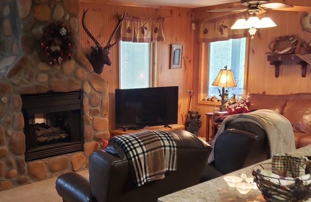 Enjoy beautiful mountain views from the porch