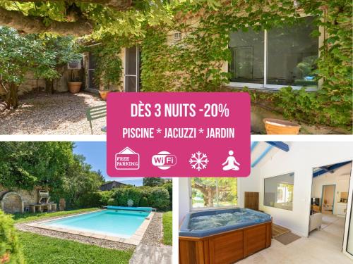 Escapade Jacuzzi & Vignes - 10min Châteauneuf-du-Pape - Cocon climatisé - Piscine et jardin partagés - 15min Avignon - Parking privé gratuit - Calme et charme provençal