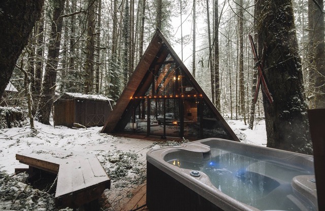 Escape to Sky Haus A-Frame Cabin - Your Serene Getaway with a Hot Tub!